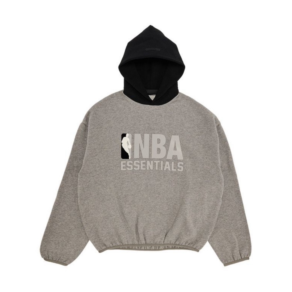 Essentials Gray and Black NBA Hoodie
